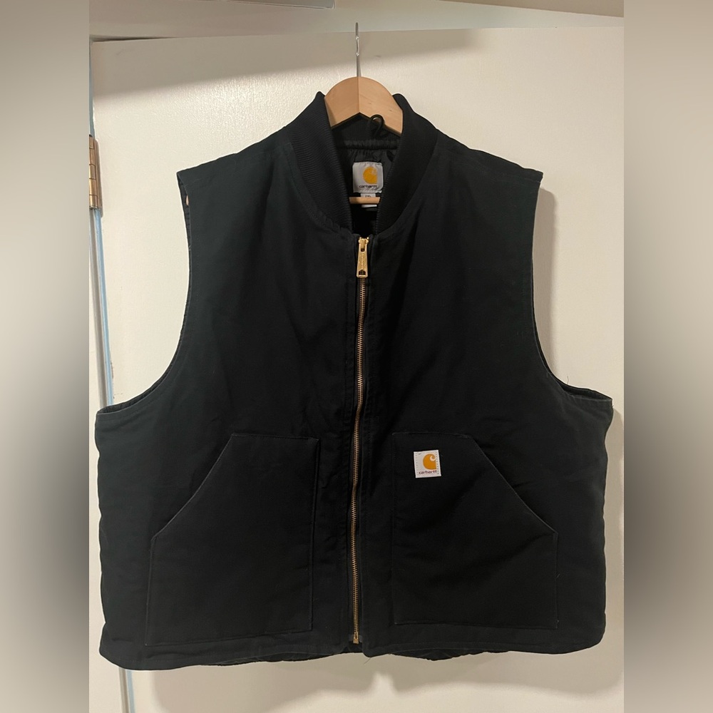 Carhartt Vest Black - Quilted lining duck canvas XXL